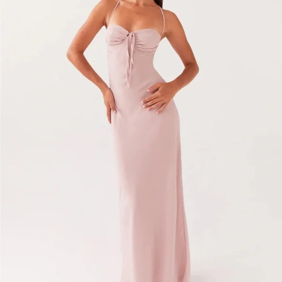 Peppermayo | Dresses | Peppermayo Pink Halter Maxi Dress Peppermayo Mauve 4  Nwt Strappy Wedding Summer | Poshmark